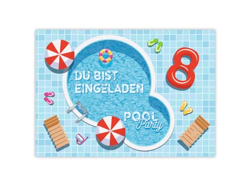 12 Einladungskarten zum 8. Kindergeburtstag Schwimmbad Schwimmen Jungen Mädchen Einladung achte Geburtstag 12 Einladungskarten zum 8. Kindergeburtstag Schwimmbad Schwimmen Jungen Mädchen Einladung achte Geburtstag von JuNa-Experten