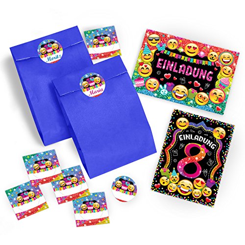 JuNa-Experten 12 Einladungskarten zum 8. Kindergeburtstag für Mädchen incl. 12 Umschläge, 12 Geschenktüten/blau, 12 Aufkleber/Einladung achte Geburtstag JuNa-Experten 12 Einladungskarten zum 8. Kindergeburtstag für Mädchen incl. 12 Umschläge, 12 Geschenktüten/blau, 12 Aufkleber/Einladung achte Geburtstag von JuNa-Experten