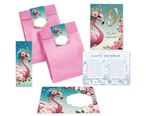 12 Einladungskarten zum 9. Kindergeburtstag Mädchen Flamingo bunte Einladungen neunte Geburtstag Mädchengeburtstag incl. 12 Umschläge, 12 Tüten/rosa, 12 Aufkleber, 12 Lesezeichen, 12 Schiffe versenken 12 Einladungskarten zum 9. Kindergeburtstag Mädchen Flamingo bunte Einladungen neunte Geburtstag Mädchengeburtstag incl. 12 Umschläge, 12 Tüten/rosa, 12 Aufkleber, 12 Lesezeichen, 12 Schiffe versenken von JuNa-Experten
