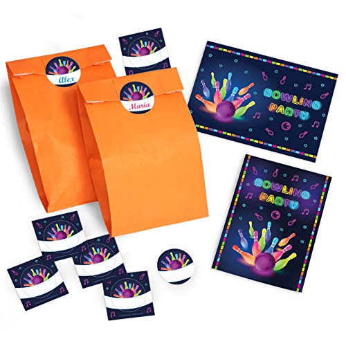 12 Einladungskarten zum Kindergeburtstag Bowling für Mädchen und Jungen/Erwachsene incl. 12 Umschläge, 12 Tüten/orange, 12 Aufkleber/Bunte Einladungen zum Geburtstag/Geburtstagseinladungen 12 Einladungskarten zum Kindergeburtstag Bowling für Mädchen und Jungen/Erwachsene incl. 12 Umschläge, 12 Tüten/orange, 12 Aufkleber/Bunte Einladungen zum Geburtstag/Geburtstagseinladungen von JuNa-Experten