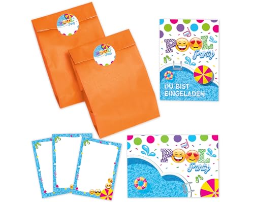 12 Einladungskarten zum Kindergeburtstag Schwimmbad Jungen Mädchen Einladung Mädchengeburtstag Jungsgeburtstag incl. 12 Umschläge, 12 Tüten/orange, 12 Aufkleber, 12 Notizblöcke 12 Einladungskarten zum Kindergeburtstag Schwimmbad Jungen Mädchen Einladung Mädchengeburtstag Jungsgeburtstag incl. 12 Umschläge, 12 Tüten/orange, 12 Aufkleber, 12 Notizblöcke von JuNa-Experten