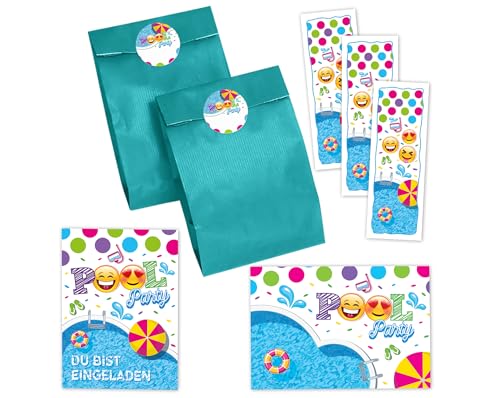 12 Einladungskarten zum Kindergeburtstag Schwimmbad Jungen Mädchen Einladung Mädchengeburtstag Jungsgeburtstag incl. 12 Umschläge, 12 Tüten/petrol, 12 Aufkleber, 12 Lesezeichen 12 Einladungskarten zum Kindergeburtstag Schwimmbad Jungen Mädchen Einladung Mädchengeburtstag Jungsgeburtstag incl. 12 Umschläge, 12 Tüten/petrol, 12 Aufkleber, 12 Lesezeichen von JuNa-Experten