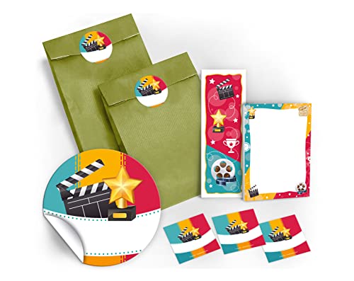 12 Geschenktüten/grün + 12 Aufkleber + 12 Lesezeichen + 12 Notizblöcke Kino Mitgebsel Gastgeschenk Kindergeburtstag Mädchen Jungen Erwachsene 12 Geschenktüten/grün + 12 Aufkleber + 12 Lesezeichen + 12 Notizblöcke Kino Mitgebsel Gastgeschenk Kindergeburtstag Mädchen Jungen Erwachsene von JuNa-Experten