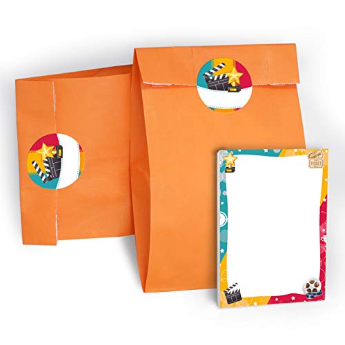 12 Geschenktüten/orange + 12 Aufkleber + 12 Notizblöcke Kino Mitgebsel Gastgeschenk Kindergeburtstag Geburtstag Mädchen Jungen Erwachsene 12 Geschenktüten/orange + 12 Aufkleber + 12 Notizblöcke Kino Mitgebsel Gastgeschenk Kindergeburtstag Geburtstag Mädchen Jungen Erwachsene von JuNa-Experten