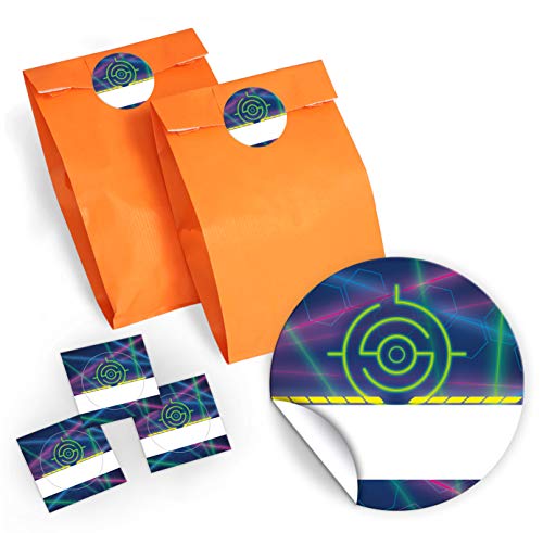 12 Geschenktüten/orange + 12 Aufkleber LASERTAG Party-Tüten für Gastgeschenk Mitgebsel bei Kindergeburtstag Mädchen Jungen Erwachsene 12 Geschenktüten/orange + 12 Aufkleber LASERTAG Party-Tüten für Gastgeschenk Mitgebsel bei Kindergeburtstag Mädchen Jungen Erwachsene von JuNa-Experten
