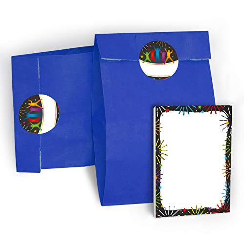 12 Mini-Notizblöcke + 12 Geschenktüten/dunkelblau + 12 Aufkleber Jump Party Trampolin Mitgebsel Gastgeschenk beim Kindergeburtstag Jungen Mädchen von JuNa-Experten