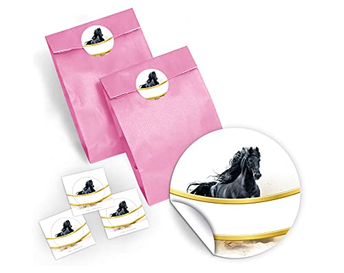 12 Party-Tüten/hellrosa + 12 Aufkleber für Geschenke oder Mitgebseln beim Kindergeburtstag Pferd/Papier-Tüten für Geschenkverpackung 12 Party-Tüten/hellrosa + 12 Aufkleber für Geschenke oder Mitgebseln beim Kindergeburtstag Pferd/Papier-Tüten für Geschenkverpackung von JuNa-Experten