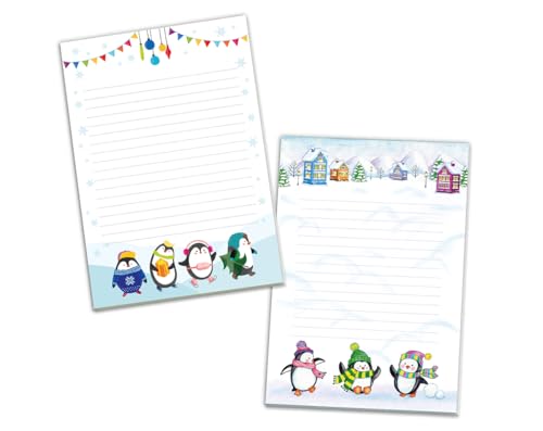 2 Blöcke Weihnachtsmotiv Notizblock Schreibblock Weihnachtsbriefpapier Brief an Weihnachtsmann schreiben liniert Kinder Jungen Mädchen (2 Blöcke/Variante 4 mit je 25 Blätter in A5-Format) von JuNa-Experten