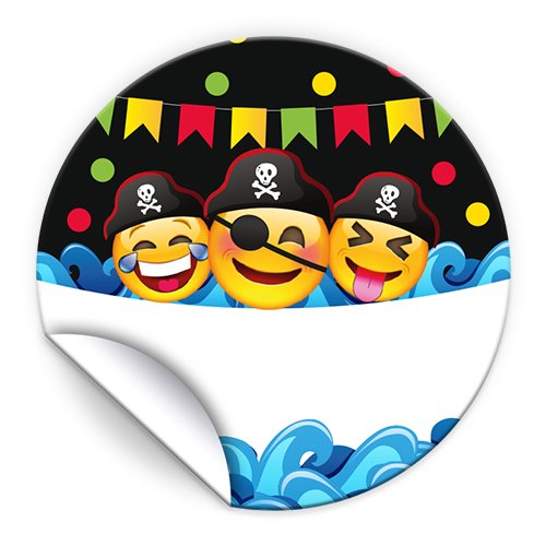 48 Aufkleber "Piraten" für Geschenkverpackung/Sticker für Verpackung von Gastgeschenk Mitgebsel/Kindergeburtstag/Party-Deko von JuNa-Experten