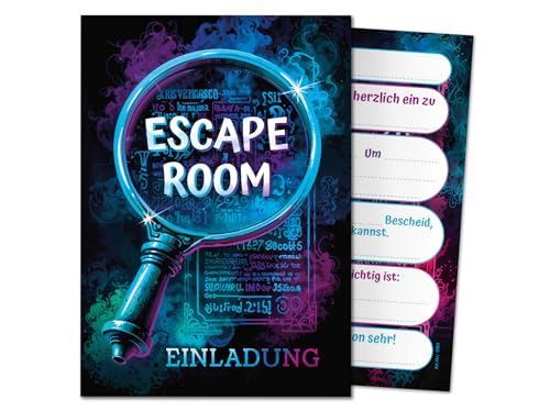 6 Einladungskarten Kindergeburtstag Escape Room Party Mädchen Jungen Jungs coole bunte Einladungen Geburtstag Kinder Jungsgeburtstag Mädchengeburtstag Detektiv Kinderparty Geburtstagseinladungen 6 Einladungskarten Kindergeburtstag Escape Room Party Mädchen Jungen Jungs coole bunte Einladungen Geburtstag Kinder Jungsgeburtstag Mädchengeburtstag Detektiv Kinderparty Geburtstagseinladungen von JuNa-Experten