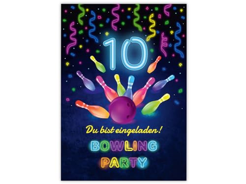 6 Einladungskarten zum 10. Kindergeburtstag Bowling Kegeln Jungen Mädchen coole Einladungen zehnte Geburtstag Mädchengeburtstag Jungsgeburtstag 6 Einladungskarten zum 10. Kindergeburtstag Bowling Kegeln Jungen Mädchen coole Einladungen zehnte Geburtstag Mädchengeburtstag Jungsgeburtstag von JuNa-Experten