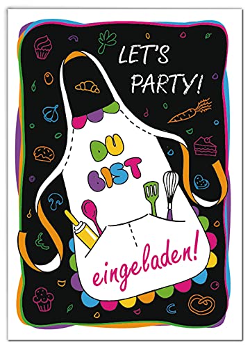 6 Einladungskarten zum Kindergeburtstag Back-Party Kochen Backen Mädchen Junge Mädchen Junge Einladungen Geburtstag von JuNa-Experten