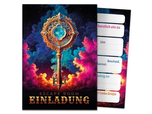6 Einladungskarten zum Kindergeburtstag Escape Room Mädchen Jungen Jungs coole bunte Einladungen Geburtstag Kinder Jungsgeburtstag Mädchengeburtstag Detektiv Kinderparty Geburtstagseinladungen von JuNa-Experten