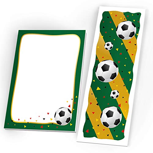 6 Notizblöcke + 6 Lesezeichen Mitgebsel Fussball Gastgeschenk beim Geburtstag Kindergeburtstag Jungen Jungsgeburtstag von JuNa-Experten