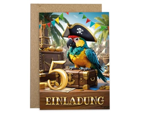 8 Einladungskarten incl. 8 Umschläge zum 5. Kindergeburtstag Jungen Mädchen Pirat Piraten-Party coole bunte Einladungen fünfte Geburtstag Kinder Jungsgeburtstag Schatzsuche Geburtstagseinladungen 8 Einladungskarten incl. 8 Umschläge zum 5. Kindergeburtstag Jungen Mädchen Pirat Piraten-Party coole bunte Einladungen fünfte Geburtstag Kinder Jungsgeburtstag Schatzsuche Geburtstagseinladungen von JuNa-Experten