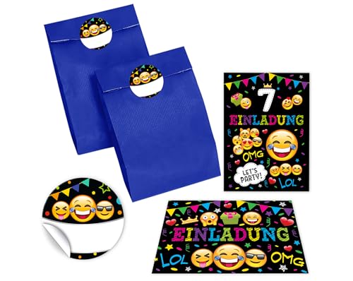 8 Einladungskarten zum 7. Kindergeburtstag Mädchen Jungen Einladungen siebte Geburtstag incl. 8 Umschläge, 8 Partytüten/blau, 8 Aufkleber 8 Einladungskarten zum 7. Kindergeburtstag Mädchen Jungen Einladungen siebte Geburtstag incl. 8 Umschläge, 8 Partytüten/blau, 8 Aufkleber von JuNa-Experten