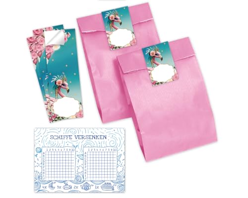 JuNa-Experten 10 Schiffe versenken + 10 Geschenktüten/rosa + 10 Aufkleber Mädchen Flamingo Mitgebsel Kindergeburtstag Gastgeschenke für Mädchengeburtstag Geburtstag Mädchen JuNa-Experten 10 Schiffe versenken + 10 Geschenktüten/rosa + 10 Aufkleber Mädchen Flamingo Mitgebsel Kindergeburtstag Gastgeschenke für Mädchengeburtstag Geburtstag Mädchen von JuNa-Experten
