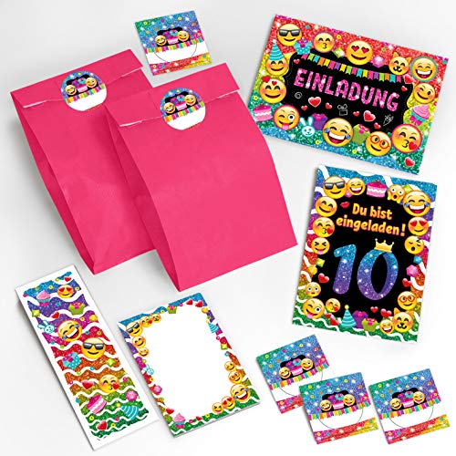 JuNa-Experten 12-er Set Einladungskarten zum 10. Geburtstag für Mädchen – Einladungen zum zehnten Kindergeburtstag inkl. Umschläge, rosa Partytüten, Aufkleber, Lesezeichen & Notizblöcke JuNa-Experten 12-er Set Einladungskarten zum 10. Geburtstag für Mädchen – Einladungen zum zehnten Kindergeburtstag inkl. Umschläge, rosa Partytüten, Aufkleber, Lesezeichen & Notizblöcke von JuNa-Experten