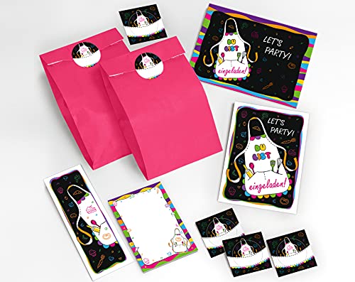 JuNa-Experten 12 Einladungskarten Kindergeburtstag Back-Party Kochen Backen incl. 12 Umschläge, 12 Tüten/pink, 12 Aufkleber, 12 Lesezeichen, 12 Blöcke JuNa-Experten 12 Einladungskarten Kindergeburtstag Back-Party Kochen Backen incl. 12 Umschläge, 12 Tüten/pink, 12 Aufkleber, 12 Lesezeichen, 12 Blöcke von JuNa-Experten