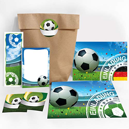 JuNa-Experten 12 Einladungskarten Kindergeburtstag Jungen Fussball Geburtstag Jungs Fußball incl. 12 Umschläge, 12 Tüten/natur, 12 Aufkleber, 12 Lesezeichen, 12 Blöcke JuNa-Experten 12 Einladungskarten Kindergeburtstag Jungen Fussball Geburtstag Jungs Fußball incl. 12 Umschläge, 12 Tüten/natur, 12 Aufkleber, 12 Lesezeichen, 12 Blöcke von JuNa-Experten