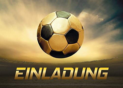 JuNa-Experten 12 Einladungskarten Kindergeburtstag Jungen Fussball Geburtstag Jungs Geburtstagseinladungen Einladungen Geburtstagsparty Kartenset von JuNa-Experten