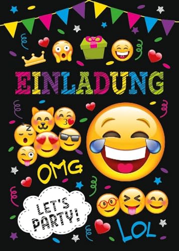 JuNa-Experten 12 x Einladungskarten Kindergeburtstag – Einladung Kindergeburtstag Mädchen & Junge, farbenfrohe Geburtstagseinladungen für Kinder, Geburtstagsparty Einladungskarten von JuNa-Experten