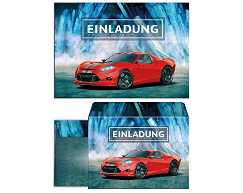 JuNa-Experten 12 Einladungskarten inc. 12 Umschläge zum Kindergeburtstag Rennauto Rennwagen rot Jungen Einladungen Geburtstag JuNa-Experten 12 Einladungskarten inc. 12 Umschläge zum Kindergeburtstag Rennauto Rennwagen rot Jungen Einladungen Geburtstag von JuNa-Experten