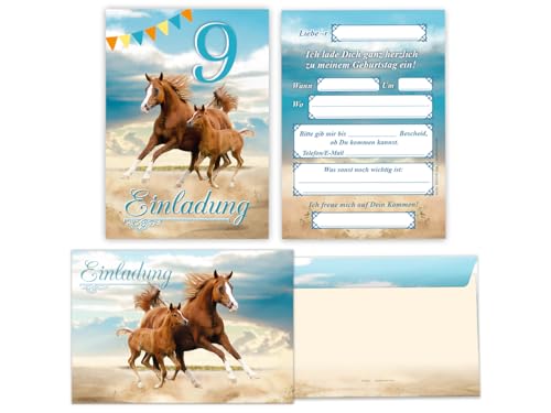 JuNa-Experten 12 Einladungskarten incl. 12 Umschläge 9. Kindergeburtstag Mädchen Pferd Pferde coole Einladungen neunte Geburtstag Mädchengeburtstag JuNa-Experten 12 Einladungskarten incl. 12 Umschläge 9. Kindergeburtstag Mädchen Pferd Pferde coole Einladungen neunte Geburtstag Mädchengeburtstag von JuNa-Experten