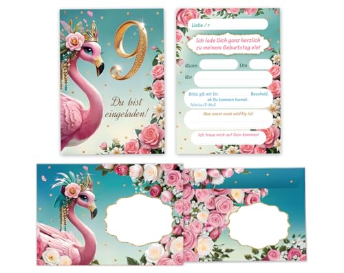JuNa-Experten 12 Einladungskarten incl. 12 Umschläge zum 9. Kindergeburtstag Mädchen Flamingo coole bunte Einladungen neunte Geburtstag Mädchengeburtstag JuNa-Experten 12 Einladungskarten incl. 12 Umschläge zum 9. Kindergeburtstag Mädchen Flamingo coole bunte Einladungen neunte Geburtstag Mädchengeburtstag von JuNa-Experten