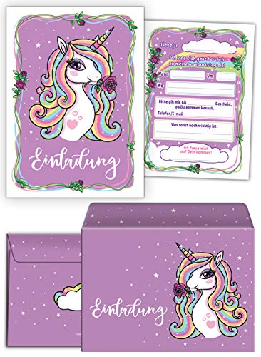 JuNa-Experten 12 Einladungskarten incl. 12 Umschläge zum Kindergeburtstag Mädchen Einhorn mit Blume Einladungen zum Geburtstag JuNa-Experten 12 Einladungskarten incl. 12 Umschläge zum Kindergeburtstag Mädchen Einhorn mit Blume Einladungen zum Geburtstag von JuNa-Experten