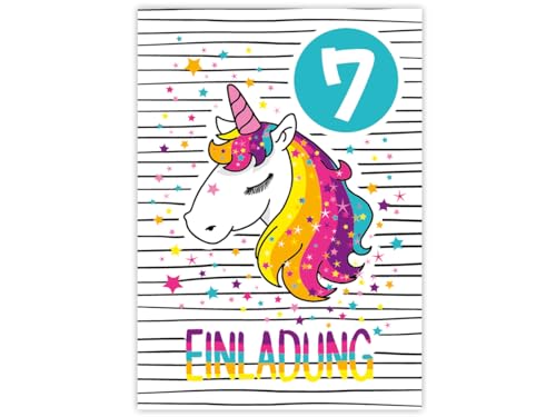 JuNa-Experten 12 Einladungskarten zum 7. Kindergeburtstag Mädchen Einhorn Unicorn coole Einladungen siebte Geburtstag Mädchengeburtstag JuNa-Experten 12 Einladungskarten zum 7. Kindergeburtstag Mädchen Einhorn Unicorn coole Einladungen siebte Geburtstag Mädchengeburtstag von JuNa-Experten