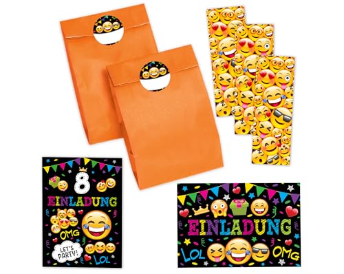 JuNa-Experten 12 Einladungskarten zum 8. Kindergeburtstag Mädchen Jungen Einladungen achte Geburtstag incl. 12 Umschläge, 12 Partytüten/orange, 12 Aufkleber, 12 Lesezeichen JuNa-Experten 12 Einladungskarten zum 8. Kindergeburtstag Mädchen Jungen Einladungen achte Geburtstag incl. 12 Umschläge, 12 Partytüten/orange, 12 Aufkleber, 12 Lesezeichen von JuNa-Experten
