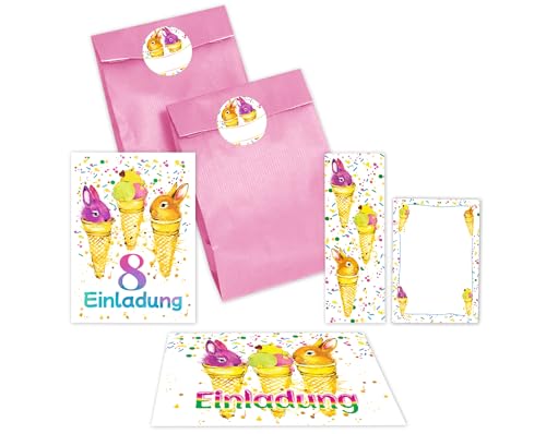 JuNa-Experten 12 Einladungskarten zum 8. Kindergeburtstag Mädchen Jungen Kaninchen Einladung achte Geburtstag incl. 12 Umschläge, 12 Partytüten/rosa, 12 Aufkleber, 12 Lesezeichen, 12 Mini-Notizblöcke JuNa-Experten 12 Einladungskarten zum 8. Kindergeburtstag Mädchen Jungen Kaninchen Einladung achte Geburtstag incl. 12 Umschläge, 12 Partytüten/rosa, 12 Aufkleber, 12 Lesezeichen, 12 Mini-Notizblöcke von JuNa-Experten