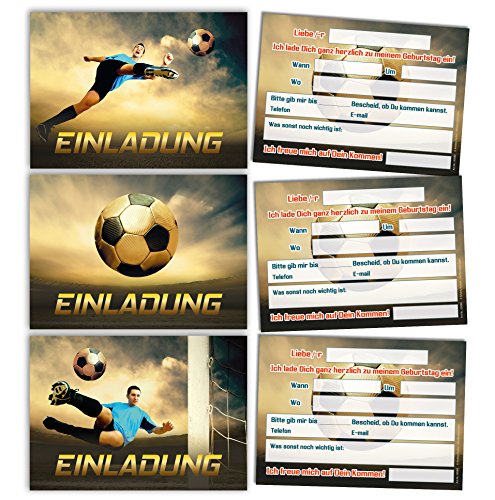 JuNa-Experten 12 Einladungskarten zum Kindergeburtstag Fußball Fussball Jungen Jungs Geburtstagseinladungen Einladungen Geburtstag Kinder Kartenset JuNa-Experten 12 Einladungskarten zum Kindergeburtstag Fußball Fussball Jungen Jungs Geburtstagseinladungen Einladungen Geburtstag Kinder Kartenset von JuNa-Experten