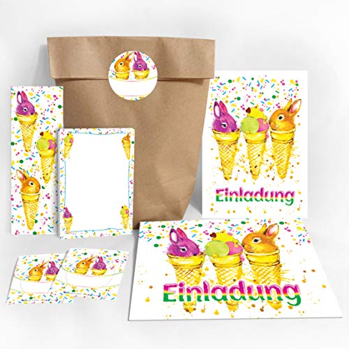 JuNa-Experten 12 Einladungskarten zum Kindergeburtstag Kaninchen für Mädchen und Jungen incl. 12 Umschläge, 12 Tüten/natur, 12 Aufkleber, 12 Lesezeichen, 12 Blöcke JuNa-Experten 12 Einladungskarten zum Kindergeburtstag Kaninchen für Mädchen und Jungen incl. 12 Umschläge, 12 Tüten/natur, 12 Aufkleber, 12 Lesezeichen, 12 Blöcke von JuNa-Experten
