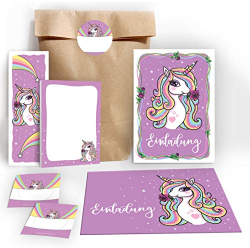 JuNa-Experten 12 Einladungskarten zum Kindergeburtstag Mädchen Einhorn mit Blume Einladungen zum Geburtstag incl. 12 Umschläge, 12 Tüten/natur, 12 Aufkleber, 12 Lesezeichen, 12 Blöcke JuNa-Experten 12 Einladungskarten zum Kindergeburtstag Mädchen Einhorn mit Blume Einladungen zum Geburtstag incl. 12 Umschläge, 12 Tüten/natur, 12 Aufkleber, 12 Lesezeichen, 12 Blöcke von JuNa-Experten