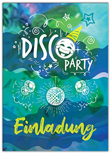 JuNa-Experten 12 Einladungskarten zum Kindergeburtstag Mädchen Junagen Disco Party Einladungen zum Geburtstag von JuNa-Experten