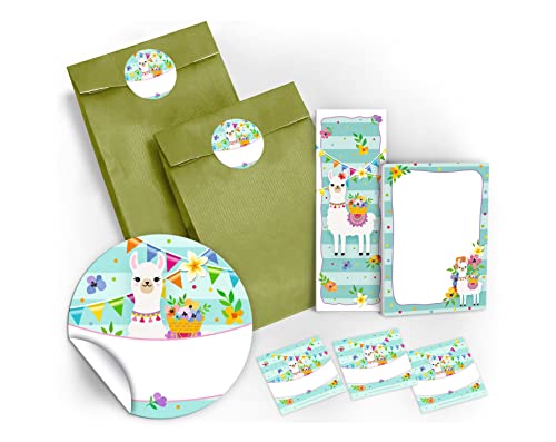 JuNa-Experten 12 Lesezeichen + 12 Mini-Notizblöcke + 12 Geschenktüten/grün + 12 Aufkleber Lama Mitgebsel Gastgeschenk beim Kindergeburtstag Mädchen JuNa-Experten 12 Lesezeichen + 12 Mini-Notizblöcke + 12 Geschenktüten/grün + 12 Aufkleber Lama Mitgebsel Gastgeschenk beim Kindergeburtstag Mädchen von JuNa-Experten