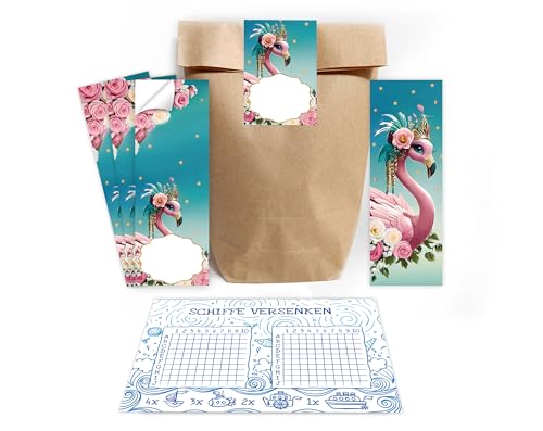 JuNa-Experten 12 Schiffe versenken + 12 Lesezeichen + 12 Geschenktüten/Natur + 12 Aufkleber Mädchen Flamingo Mitgebsel Kindergeburtstag Gastgeschenke für Mädchengeburtstag JuNa-Experten 12 Schiffe versenken + 12 Lesezeichen + 12 Geschenktüten/Natur + 12 Aufkleber Mädchen Flamingo Mitgebsel Kindergeburtstag Gastgeschenke für Mädchengeburtstag von JuNa-Experten