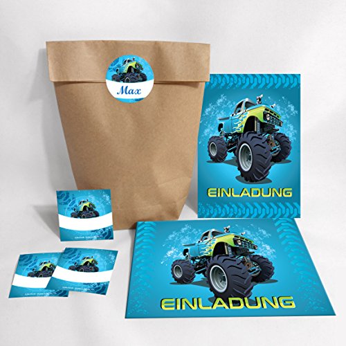 JuNa-Experten 12-er Set Einladungskarten Kindergeburtstag – Monstertruck-Design – Jungen Geburtstag inkl. Umschläge, Partytüten & Aufkleber JuNa-Experten 12-er Set Einladungskarten Kindergeburtstag – Monstertruck-Design – Jungen Geburtstag inkl. Umschläge, Partytüten & Aufkleber von JuNa-Experten