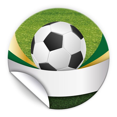 JuNa-Experten 24 Aufkleber Fußball grün für Geschenkverpackung / Sticker für Verpackung von Gastgeschenk Mitgebsel / Kindergeburtstag / Party-Deko von JuNa-Experten