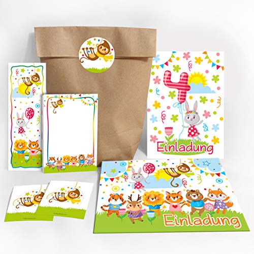 JuNa-Experten 6 Einladungskarten 4. Geburtstag Einladungen zum vierten Geburtstag für Mädchen Hase incl. 6 Umschläge, 6 Tüten/Natur, 6 Aufkleber, 6 Lesezeichen, 6 Blöcke JuNa-Experten 6 Einladungskarten 4. Geburtstag Einladungen zum vierten Geburtstag für Mädchen Hase incl. 6 Umschläge, 6 Tüten/Natur, 6 Aufkleber, 6 Lesezeichen, 6 Blöcke von JuNa-Experten