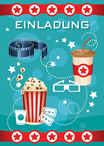 JuNa-Experten 6 Einladungskarten Kindergeburtstag Mädchen Jungen Kino Jungs Geburtstagseinladungen Einladungen Geburtstags Party Kartenset blau JuNa-Experten 6 Einladungskarten Kindergeburtstag Mädchen Jungen Kino Jungs Geburtstagseinladungen Einladungen Geburtstags Party Kartenset blau von JuNa-Experten