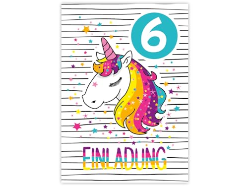 JuNa-Experten 6 Einladungskarten zum 6. Kindergeburtstag Mädchen Einhorn Unicorn coole Einladungen sechste Geburtstag Mädchengeburtstag JuNa-Experten 6 Einladungskarten zum 6. Kindergeburtstag Mädchen Einhorn Unicorn coole Einladungen sechste Geburtstag Mädchengeburtstag von JuNa-Experten