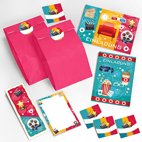 JuNa-Experten 6 Einladungskarten zum Kindergeburtstag für Mädchen und Jungen Kino incl. 6 Umschläge, 6 Tüten/rosa, 6 Aufkleber, 6 Lesezeichen, 6 Blöcke JuNa-Experten 6 Einladungskarten zum Kindergeburtstag für Mädchen und Jungen Kino incl. 6 Umschläge, 6 Tüten/rosa, 6 Aufkleber, 6 Lesezeichen, 6 Blöcke von JuNa-Experten