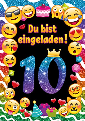JuNa-Experten 8 Einladungskarten zum 10. Kindergeburtstag für Mädchen/Einladung zehnte Geburtstag/Einladungen zum Geburtstag/Kartenset für Kindergeburtstag/glitzer JuNa-Experten 8 Einladungskarten zum 10. Kindergeburtstag für Mädchen/Einladung zehnte Geburtstag/Einladungen zum Geburtstag/Kartenset für Kindergeburtstag/glitzer von JuNa-Experten
