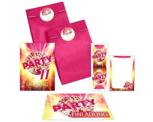 JuNa-Experten 8 Einladungskarten zum 11. Kindergeburtstag Mädchen Disco VIP Einladung elfte Geburtstag incl. 8 Umschläge, 8 Partytüten/pink, 8 Aufkleber, 8 Lesezeichen, 8 Mini-Notizblöcke JuNa-Experten 8 Einladungskarten zum 11. Kindergeburtstag Mädchen Disco VIP Einladung elfte Geburtstag incl. 8 Umschläge, 8 Partytüten/pink, 8 Aufkleber, 8 Lesezeichen, 8 Mini-Notizblöcke von JuNa-Experten