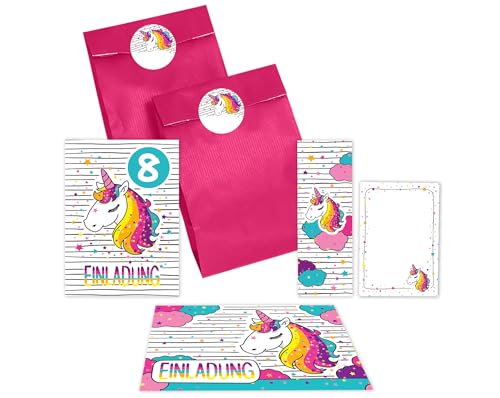 JuNa-Experten 8 Einladungskarten zum 8. Kindergeburtstag Mädchen Einhorn Unicorn Einladung achte Geburtstag incl. 8 Umschläge, 8 Partytüten/pink, 8 Aufkleber, 8 Lesezeichen, 8 Mini-Notizblöcke JuNa-Experten 8 Einladungskarten zum 8. Kindergeburtstag Mädchen Einhorn Unicorn Einladung achte Geburtstag incl. 8 Umschläge, 8 Partytüten/pink, 8 Aufkleber, 8 Lesezeichen, 8 Mini-Notizblöcke von JuNa-Experten