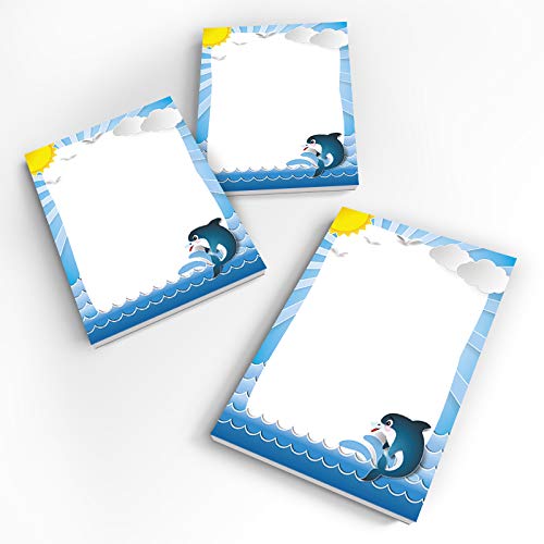 JuNa-Experten Mitgebsel 12 Mini-Notizblöcke (A7) Delfin/Gastgeschenk Kindergeburtstag Geburtstag für Kinder Mädchen Jungen Jungs Giveaways von JuNa-Experten