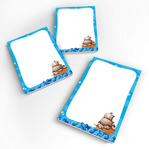 JuNa-Experten Mitgebsel 12 Mini-Notizblöcke (A7) Pirat Piraten-Party/Gastgeschenk Kindergeburtstag Geburtstag für Kinder Mädchen Jungen Jungs Giveaways von JuNa-Experten